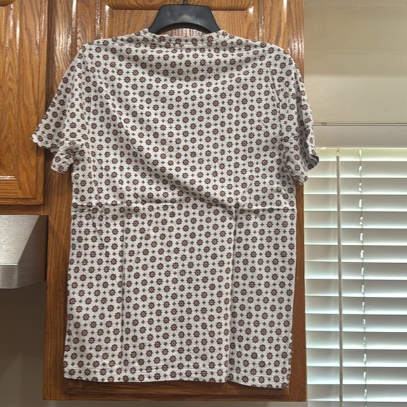 MEN’s Express Patterned White and Brown Shirt size SMALL (36-38) - Picture 4 of 4
